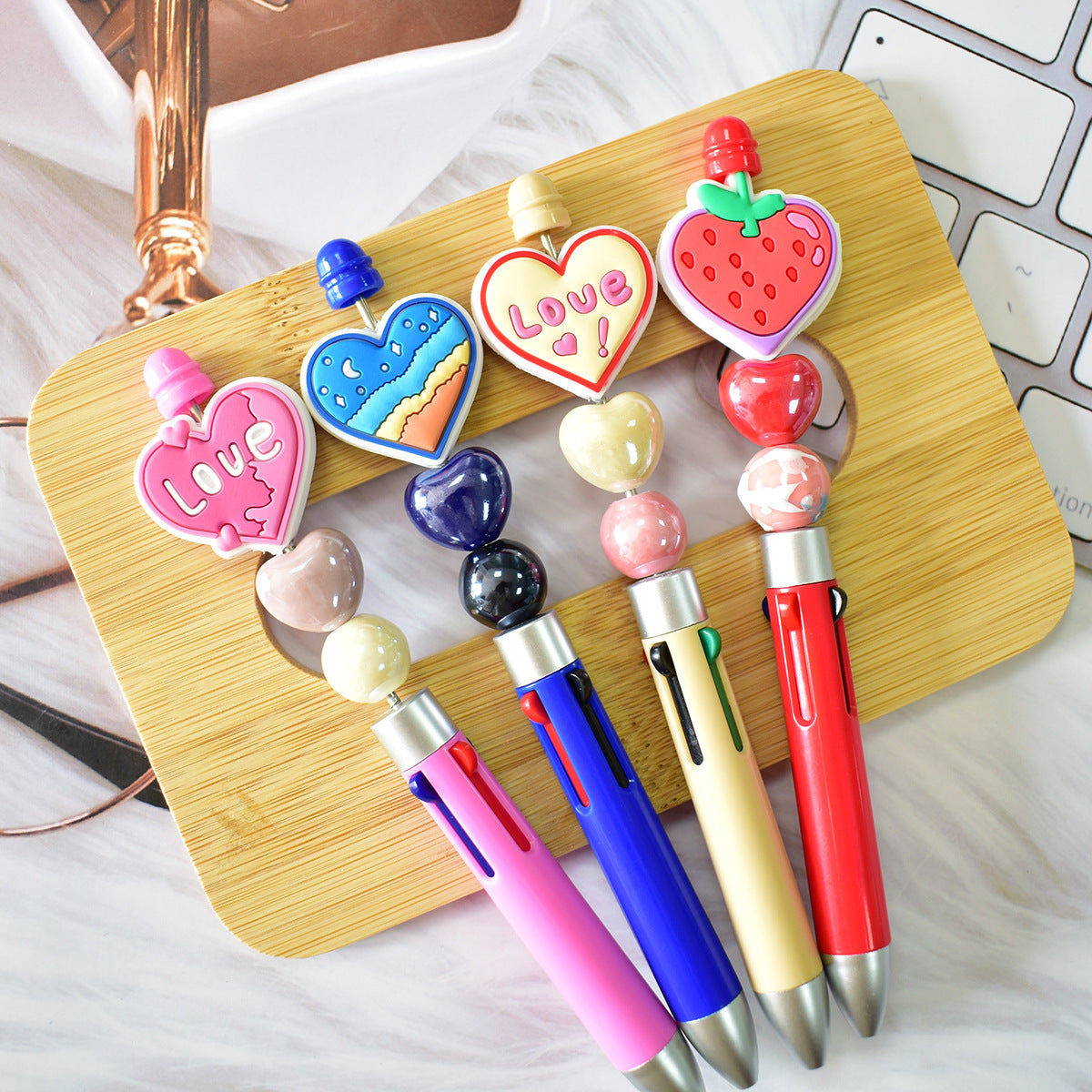 Wholesale  Random 100pcs/pack  Heart-shaped soft rubber beads